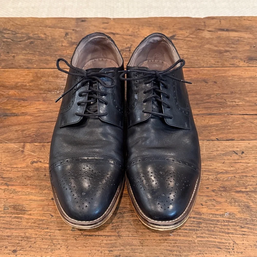 Johnston & Murphy Black Leather Oxford Shoes Size 11
